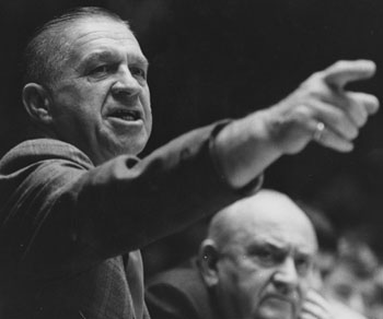 Kentucky coaches Harry Lancaster and Adolph Rupp
